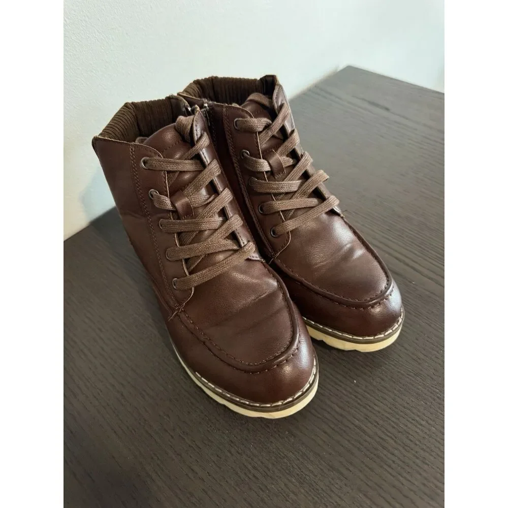 BIG KID SIZE 5 Steve Madden Boy Ankle Boot‎ Boots Shoes Brown Buster Winter Boys
